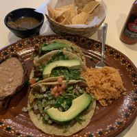 Vegan taco dinner add avocado at Luna Mexicana in Joliet