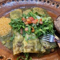 Vegan Enchiladas with Green Sauce  at Luna Mexicana in Joliet