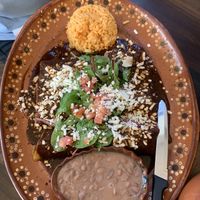 Enchiladas with mole saucee  at Luna Mexicana in Joliet