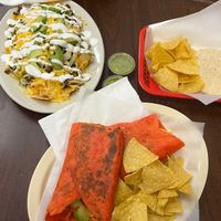 Burrito and nachos at Ole Ole Burrito Express in Oakland