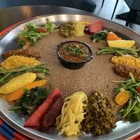 Vegan plate for 2 at Abyssinia in Strasbourg