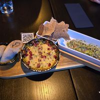 Avocado salad and humus. at Abyssinia in Strasbourg