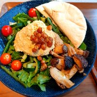 those are caramelized chickpeas on top at Pig in the Garden - Yeongdeungpo in Seoul