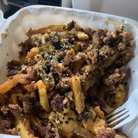 Loaded vegan fries at Mushi Ni in Atlanta