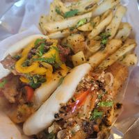 Cauliflower Bang and tofu katsu bao w/ unami fries at Mushi Ni in Atlanta