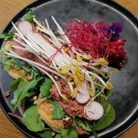 Beetroot houmous pancakes at Mr. Stacks in Amsterdam