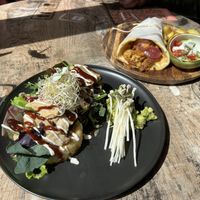 Texan BBQ Chicken Stack & Plant based gyros stack  at Mr. Stacks in Amsterdam