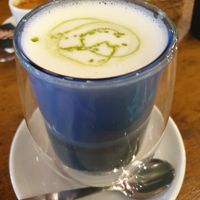 Matcha latte at Mr. Stacks in Amsterdam