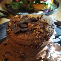 Delicious, moist chocolate pancake stack! at Mr. Stacks in Amsterdam