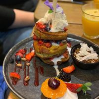 Matcha stack at Mr. Stacks in Amsterdam