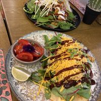 Savory BBQ Taco and plant based Chicken Pancakes at Mr. Stacks in Amsterdam