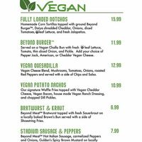 Classic Vegan Menu at Big League Brews in Taylor