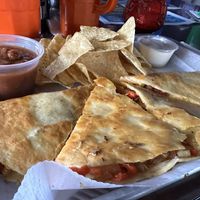Vegan quesadilla  at Big League Brews in Taylor