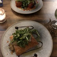 mushroom parcel and arancini for starters  at 31 Castlegate in York