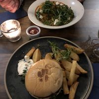 vegan burger and paella for mains (although paella was more like a risotto)  at 31 Castlegate in York