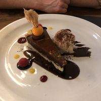 vegan tart with ice cream for pudding  at 31 Castlegate in York