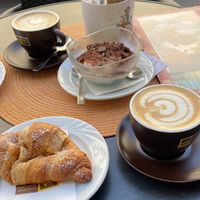 2 Cappuccinos, Tiramisu und Croissant   at Café Maria Theresia in Merano