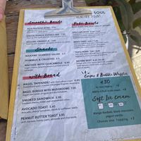 The menu at Tropical Soul in Gran Canaria