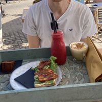 Good morning brunch - vegan version: cake instead of the croissant  at Tropical Soul in Gran Canaria