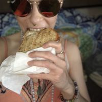Big bites for a big ol sammy filled with pure Vegan Love at Whyld Ass in Phoenix
