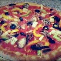 Vegan pizza chock full of veggies at Pomodoro in Vientiane