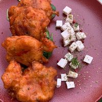 tomato fritters   at Karma in Santorini