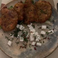 Tomatokeftedes  at Karma in Santorini