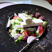 Greek salad at Karma in Santorini