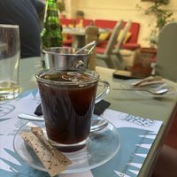 Iced coffeee  at Karma in Santorini