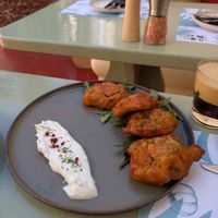 Tomato fritters at Karma in Santorini