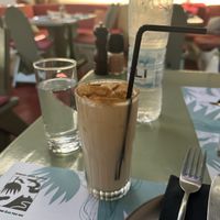Iced Coconut chai latte   at Karma in Santorini