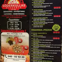 Vegan options at Söderkulla Pizzeria in Malmo