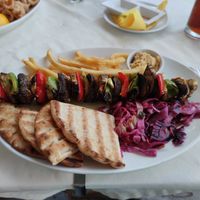 Vegan souvlaki at Casiopia Greek Taverna in Corfu