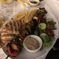 Vegan souvlaki at Casiopia Greek Taverna in Corfu
