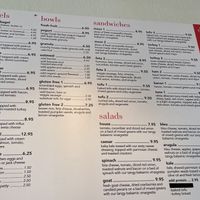 food menu  at Influx Cafe - Golden Hill in San Diego
