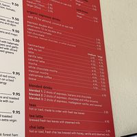 drinks menu  at Influx Cafe - Golden Hill in San Diego