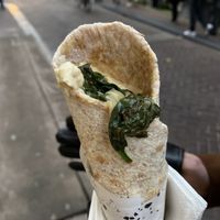 With spinach and sweet potato   at The Lebanese Sajeria in Amsterdam