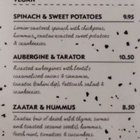 Prices for vegan wraps at The Lebanese Sajeria in Amsterdam