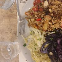 cavolo cappuccio verde e viola + riso alla tailandese at Estravagario in Bologna