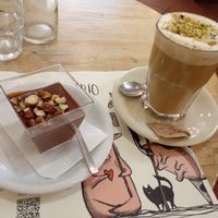 Chocolate pudding with hazelnuts at Estravagario in Bologna