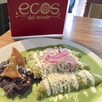Enchiladas verdes at Ecos del Mundo in Mexico City
