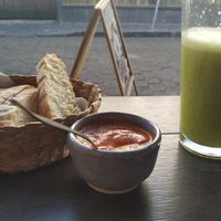 Pan vegano y chile at Ecos del Mundo in Mexico City