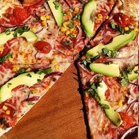 Vegan rainbow pizza at G's Pizza - Bienville in New Orleans