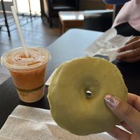 Matcha donut, loved the flavor, really captured the essence of matcha perfectly!  at Vegan Bistro in San Jose