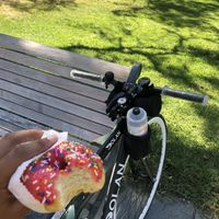 Love that I can get a vegan donut on my morning ride in downtown :) at Vegan Bistro in San Jose