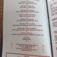 Menu december 2021 at Pino's in Islington