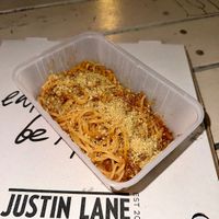 Vegan spag bol  at Justin Lane in Burleigh Heads