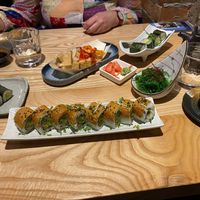 Maki, tofu roll, seaweed salad  at Kenji Sushi in Edinburgh