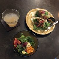 Falafel set meal with salad and juice (Oct. 1, 2019) at Pazar Bazar in Hokkaido