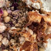 Tofu and quinoa bowl at Koshary Corner in Clarksville